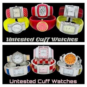 Vintage Untested Various Quartz Cuff Watch Lot / Bundle
